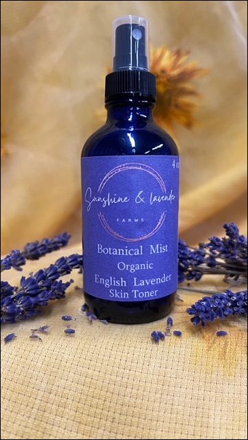 Sunshine & Lavender English Lavender Botanical Mist Skin Toner Gentle | Balancing | Soothing | 4oz | Spray Bottle