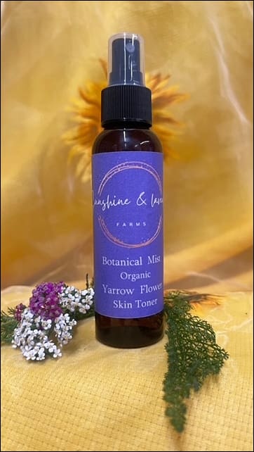 Sunshine & Lavender Yarrow Botanic Mist Skin Toner Clarifying | Balancing | Calming | 4oz | Spray Bottle